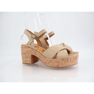 Kork-Ease Korks Calda Sandals Women's 11 Tan Beige Platform Chunky Slingback Y2K